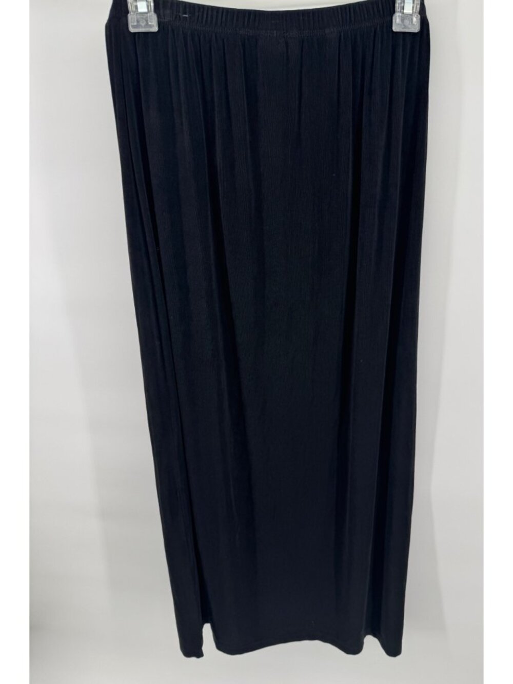 Laura Ashley Black Maxi Skirt M Acetate Spandex Travel Stretchy Lagenlook Goth